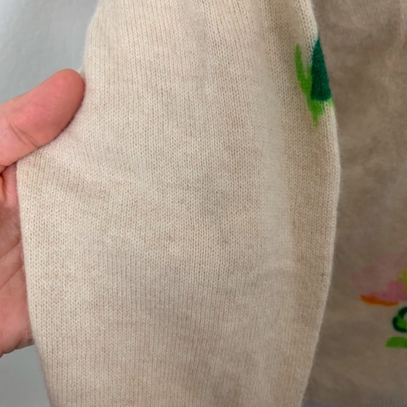 Frances Valentine Floral Intarsia Angora Lambswool Sweater Women’s S Pink Art - Picture 5 of 17